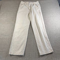 S.O.N.G. Carpenter 90s Boyfriend Jeans Women 11/30 Cream Wide Leg Y2K