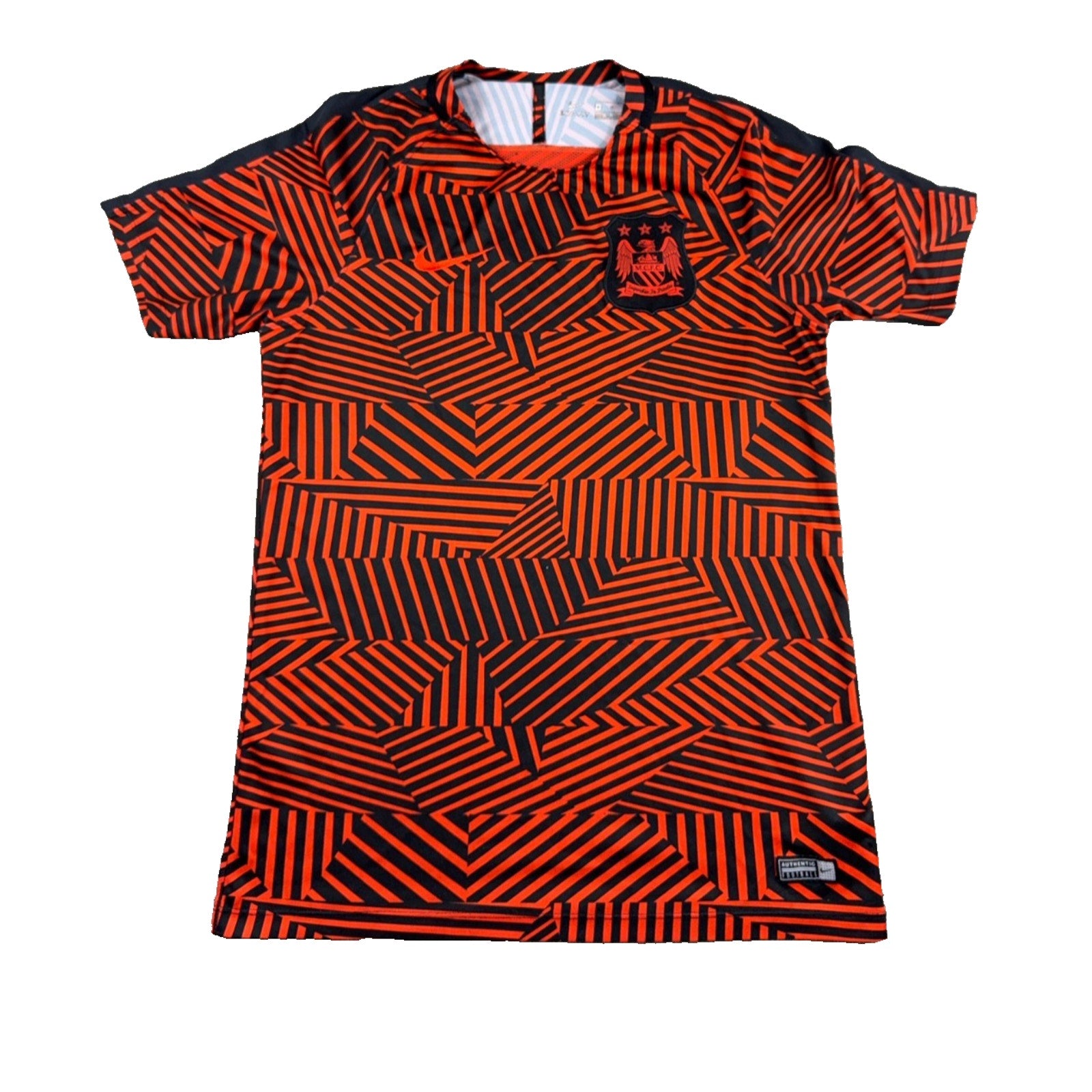 Manchester City Nike Dri-FIT Soccer Shirt Men M Red Black MCFC Football Jersey