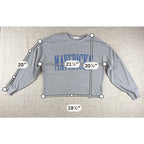 47 Brand Dallas Mavericks Crop Sweatshirt Womens M Gray Ribbed NBA Boxy