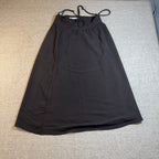 Black Suspender Midi Skirt Pinafore Dark Academia Minimalist A-Line