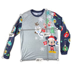 Disney 100 Christmas Pajama Top Mens L Mickey Olaf Stitch Holiday Long Sleeve