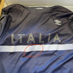 Umbro Italia Italy Soccer Training Jersey XL Blue Gray Gradient Football Shirt