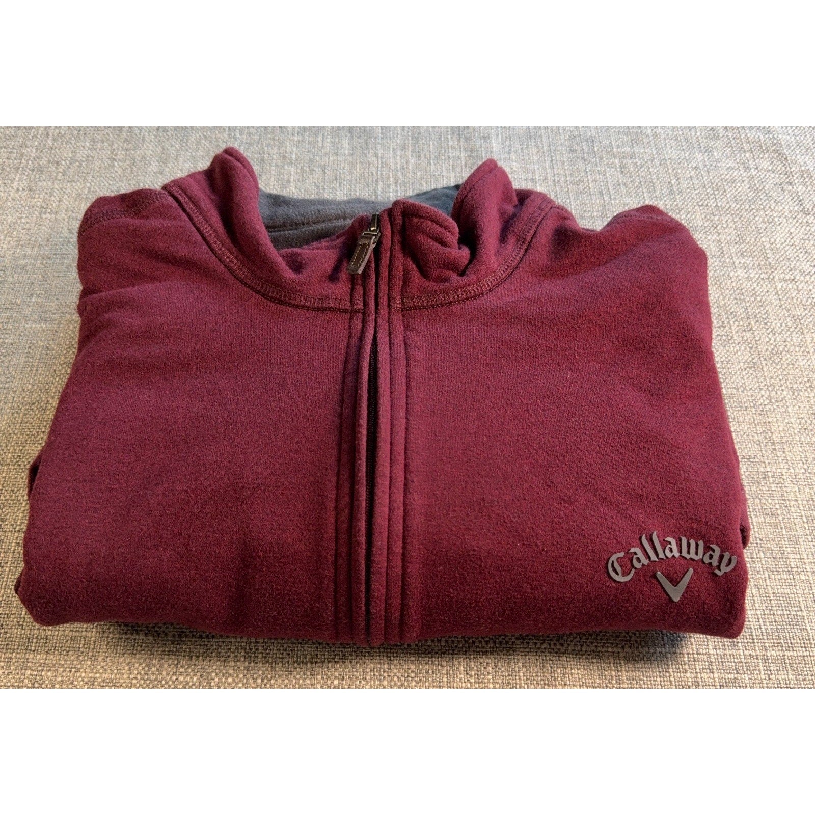 Callaway Golf 1/4 Zip Pullover Mens Large Burgundy Maroon Mock Neck Sweatshirt