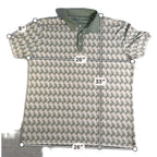 Mizzen+Main Polo Shirt Mens XXL Trim Green Cactus Print Golf Performance