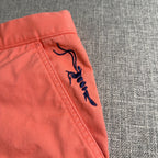 TrueFlies Pants Mens 34x32 Coral Orange Fishing Chino Flat Front Embroidered