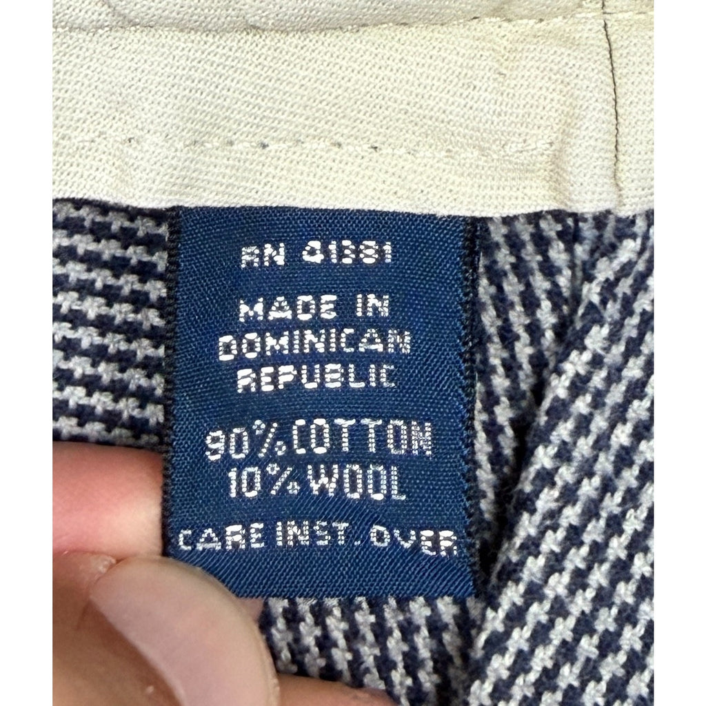 Polo Ralph Lauren Mens 46 Houndstooth Pleated Cuffed Pants Cotton Wool