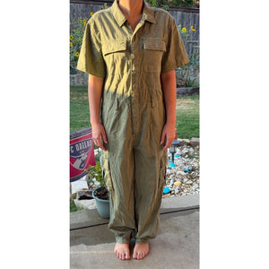 Lucky Brand Womens S Olive Utility Jumpsuit Cargo Flight Suit Gorpcore Coverall