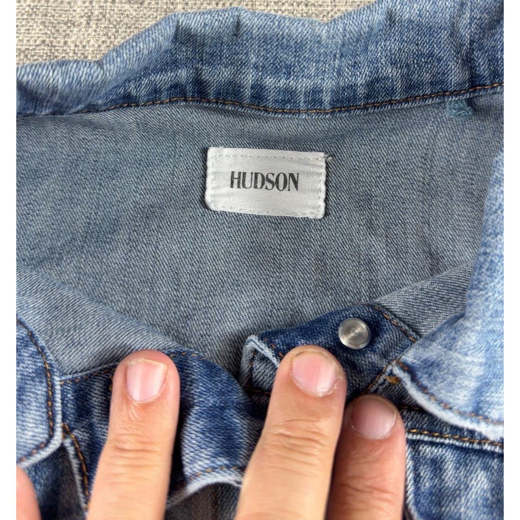 Y2K Light Wash Hudson Girls Stretch Denim Trucker Jacket XL 14/16