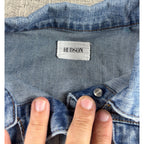 Y2K Light Wash Hudson Girls Stretch Denim Trucker Jacket XL 14/16