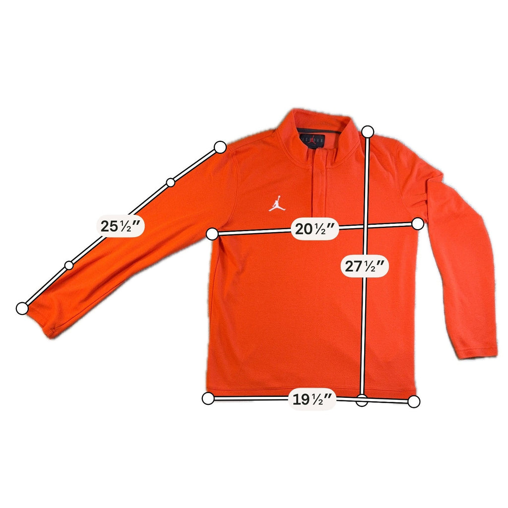 Jordan Team Dri-FIT Men M Orange Half Zip Pullover Jumpman Athletic Top