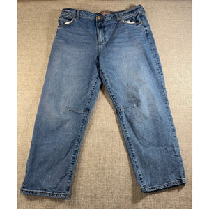 KUT From the Kloth Ashley Jeans Women 14P Petite Slouchy Barrel High Rise Blue