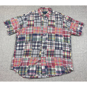 Vintage Polo Ralph Lauren Blake Patchwork Madras Shirt Mens 26x32 Cotton