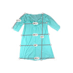 Vintage 60s 70s Aqua Peignoir Set Nightgown Robe Embroidered Floral Lingerie