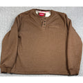 Coleman Sherpa Lined Henley Mens XL Brown Waffle Knit Workwear Pullover