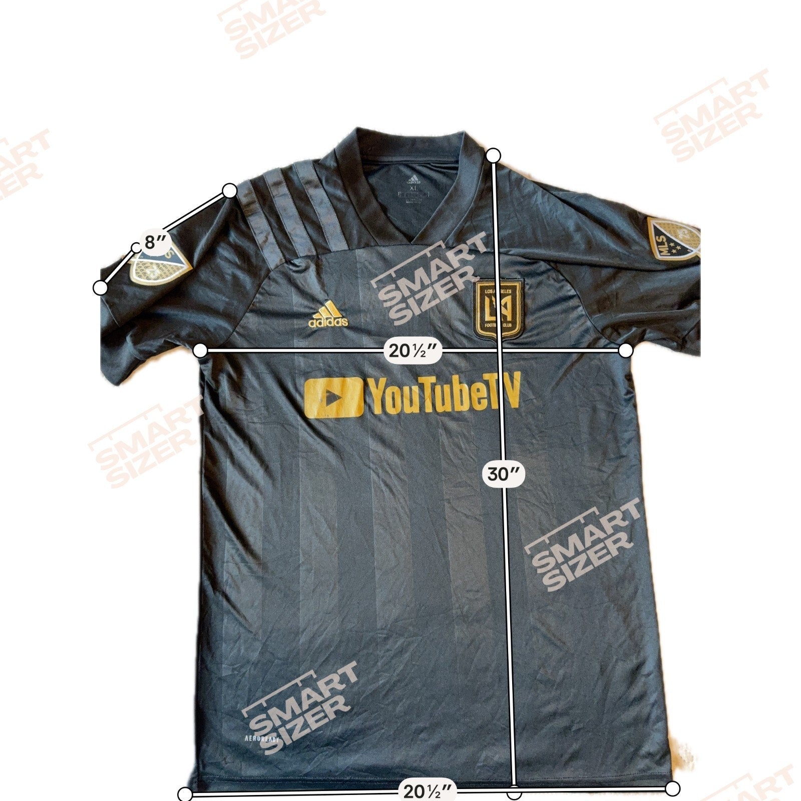 Adidas LAFC Carlos Vela #10 Jersey XL Black Gold MLS 25th Anniversary YouTube TV