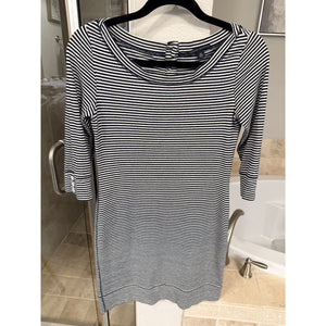 Banana Republic Striped Dress Women XS Navy White 3/4 Sleeve Nautical Stretch