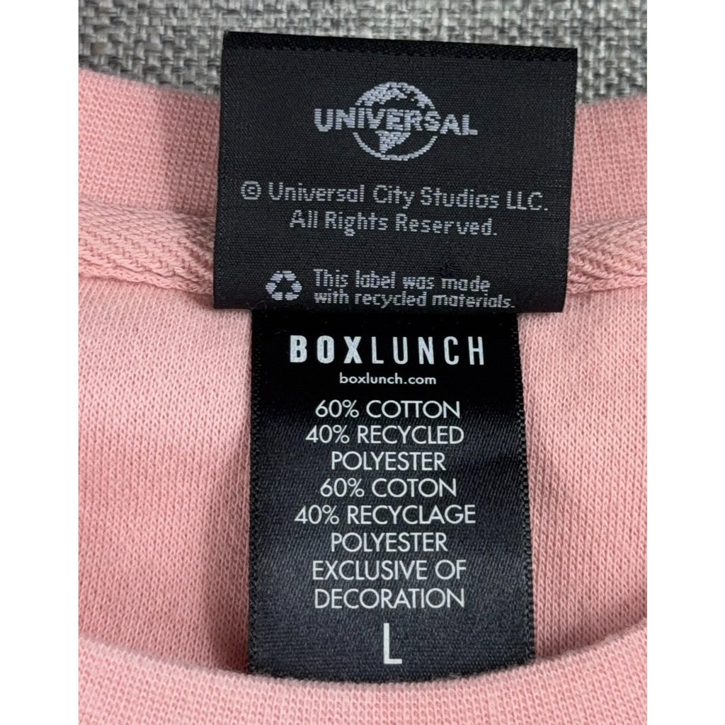 BoxLunch Wicked Glinda Embroidered Pink Crewneck Sweatshirt Women Large