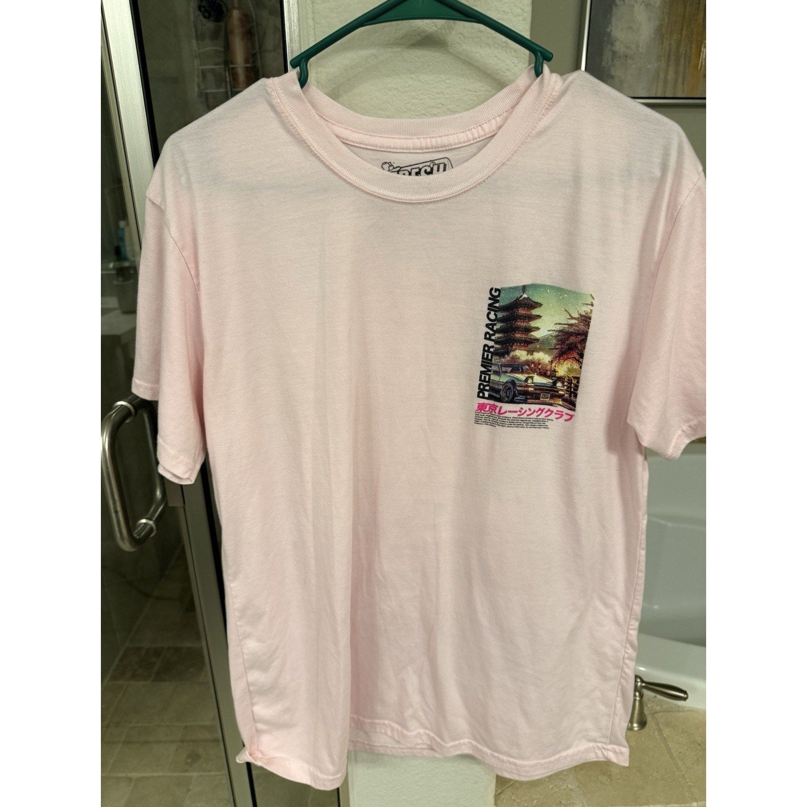 Fresh Laundry Premier Racing Tokyo Graphic T Shirt Pink Japanese Car Anime Sz L