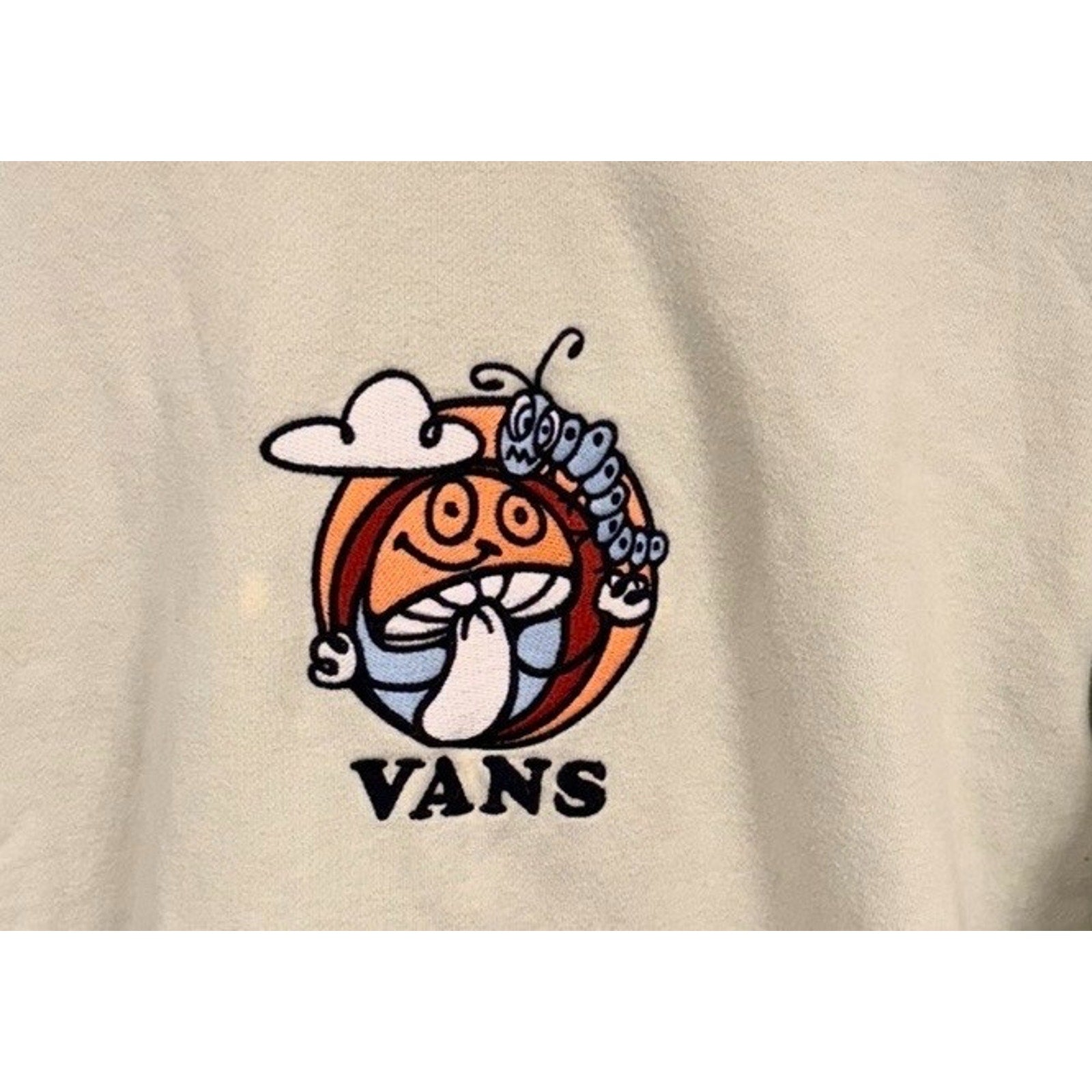 Vans Pullover Hoodie Medium Green Graphic Sweatshirt Skate Streetwear Fleece