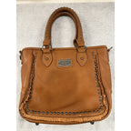 Trinity Ranch Western Tote Purse Brown Studded Fringe Cowgirl Shoulder Bag