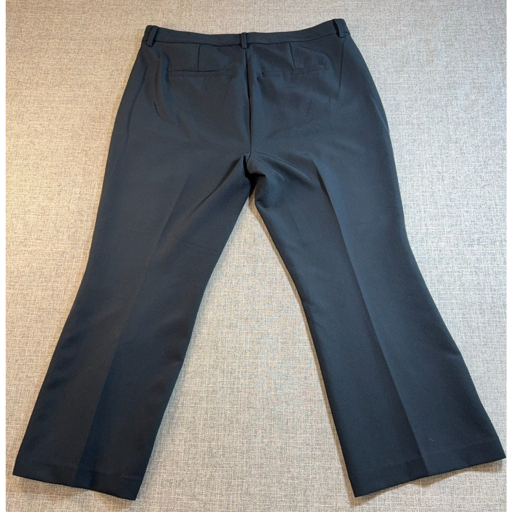 Liverpool Los Angeles Womens 14/32 Black Cropped Flare Dress Pants Stretch Flaw