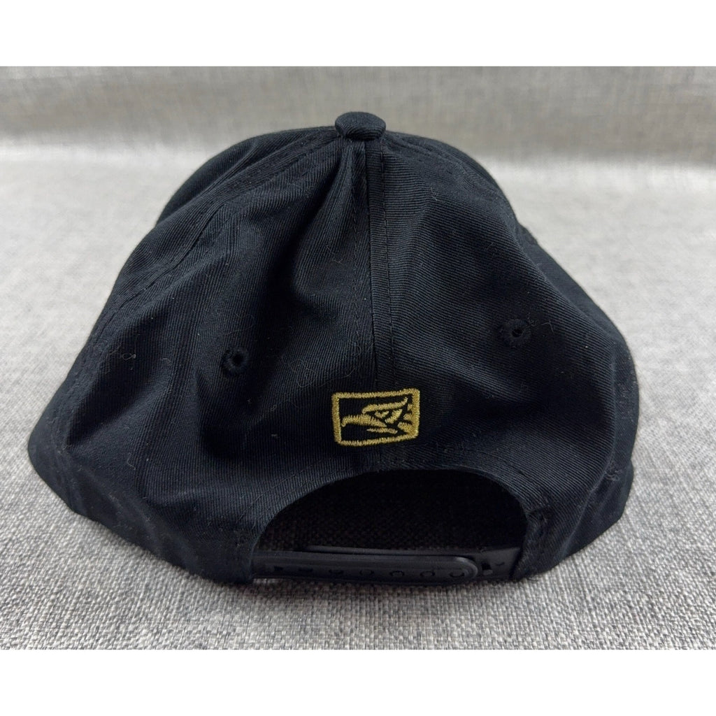 Top Level Mexico Snapback Hat Black Gold Embroidered Mexican Flag Eagle Cap