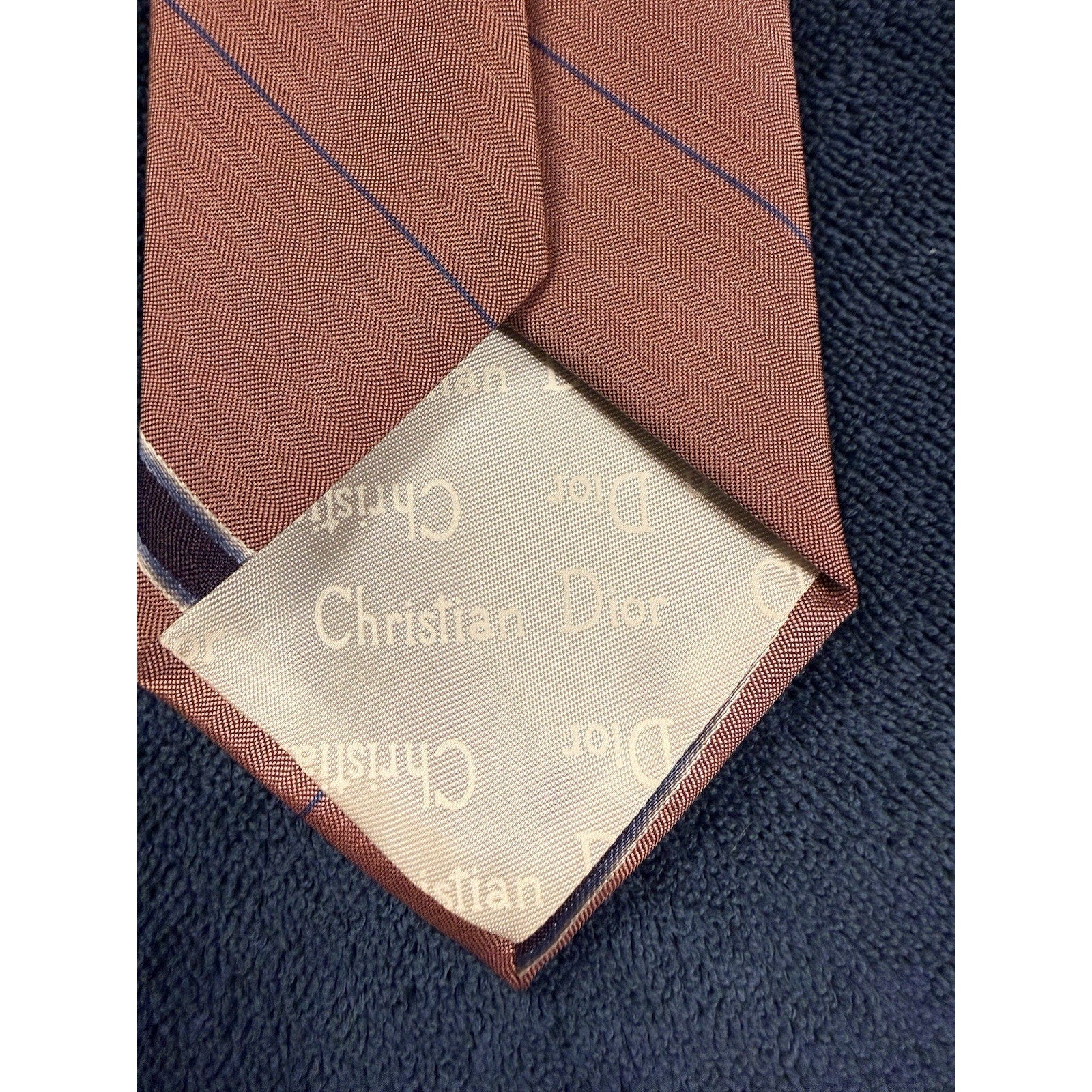 Christian Dior Monsieur Pink Striped Tie Italy Designer Necktie Classic Luxury