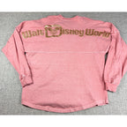 Walt Disney World Spirit Jersey XS Pink Rose Gold Glitter Long Sleeve Disney