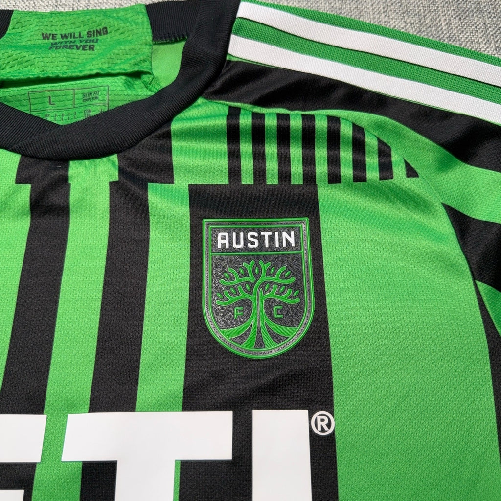 Austin FC 2023 2024 Adidas Authentic Las Voces Jersey Men L MLS YETI HI1836