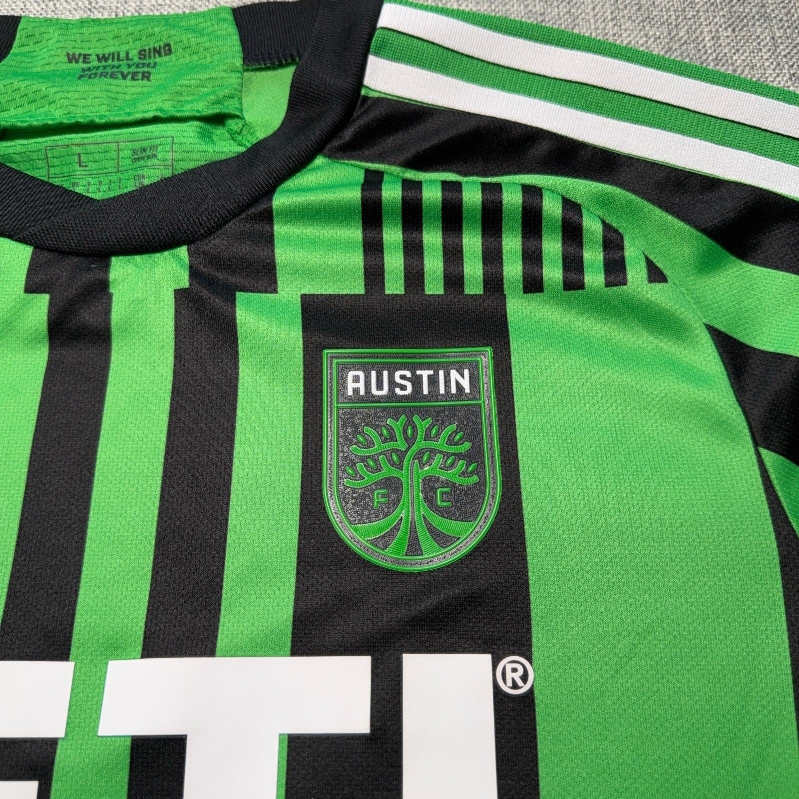 Austin FC 2023 2024 Adidas Authentic Las Voces Jersey Men L MLS YETI HI1836