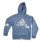 Adidas ClimaWarm Hoodie Mens L Blue Big Geometric Logo Pullover FR8273 2019
