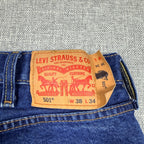 Levi's 501 Jeans Men's 38x34 Fits 37x30 Button Fly Straight Dark Wash