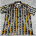 Urban Outfitters Shirt Mens M Floral Stripe Satin Camp Collar Short Sleeve