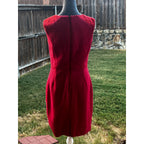 Banana Republic Womens 8 Red Sleeveless Sheath Dress Career Work Cocktail Zip