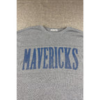 47 Brand Dallas Mavericks Crop Sweatshirt Womens M Gray Ribbed NBA Boxy