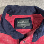 Rodd & Gunn Sports Fit Polo Shirt Mens Large Red Navy Micro Dot Golf Casual