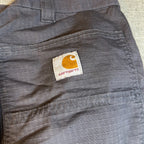 Carhartt Cargo Pants Mens 38x30 Gray Relaxed Fit Ripstop Work Utility Stained