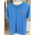 Psycho Bunny Men’s Blue V Neck T Shirt Size 5 Large Pima Cotton Neon Trim