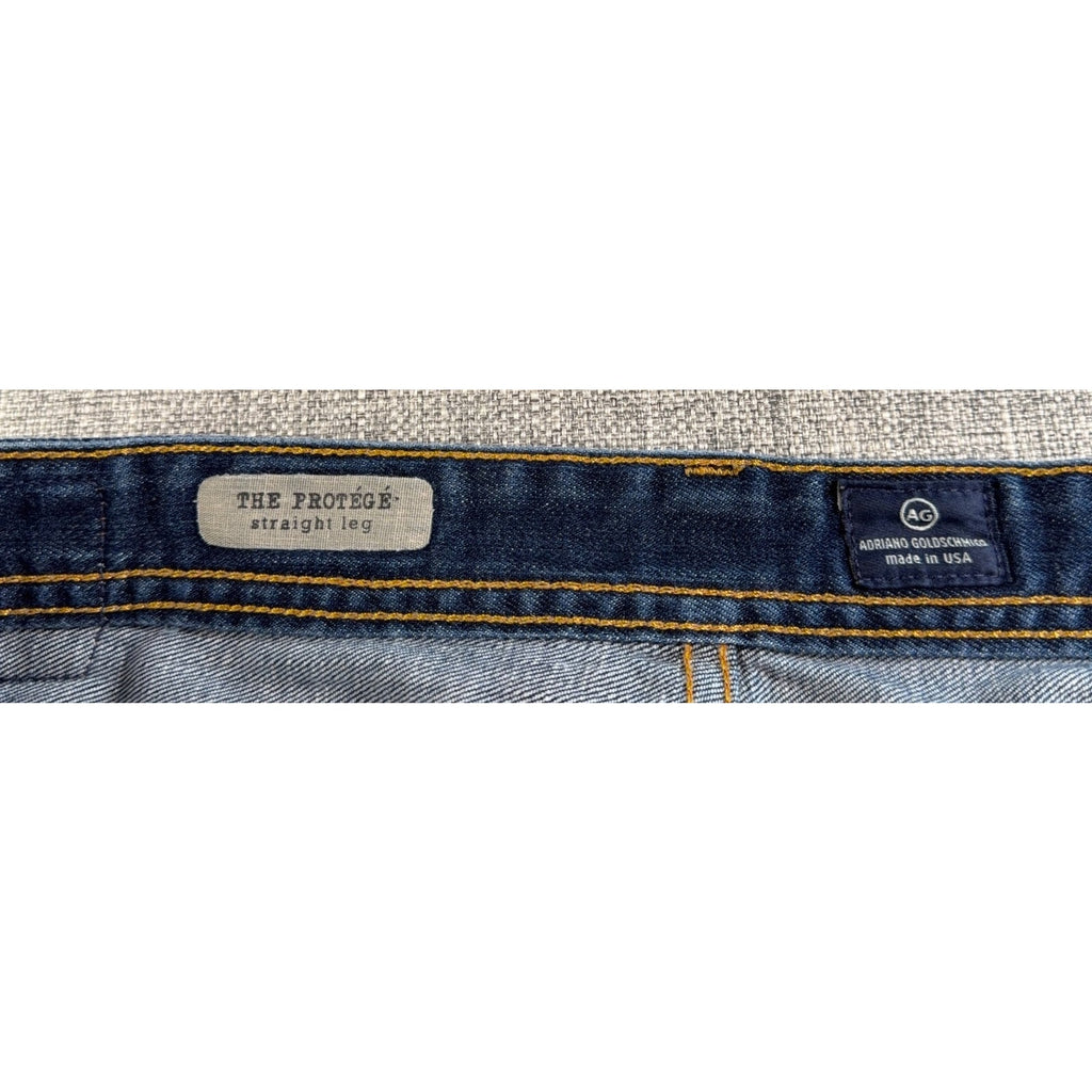 AG Adriano Goldschmied Protege Jeans Men 38x34 Straight Leg USA Distressed