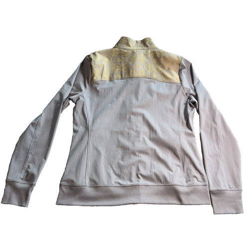 Annika Cutter & Buck Jacket Womens Small Petite Gray Yellow Full