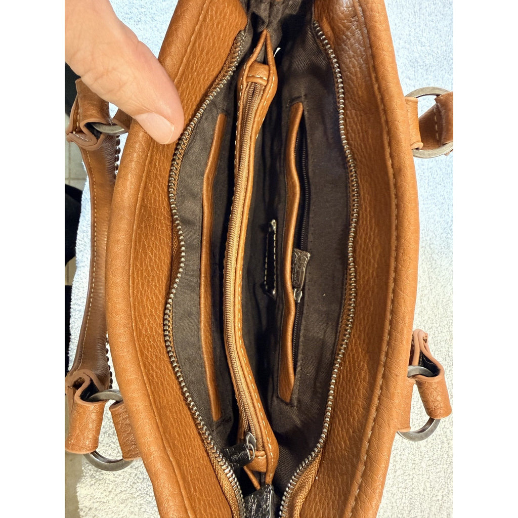Trinity Ranch Western Tote Purse Brown Studded Fringe Cowgirl Shoulder Bag