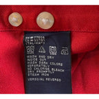 Tommy Hilfiger Shirt Mens Large Red Button Down Crest Logo Y2K 2001 Cotton