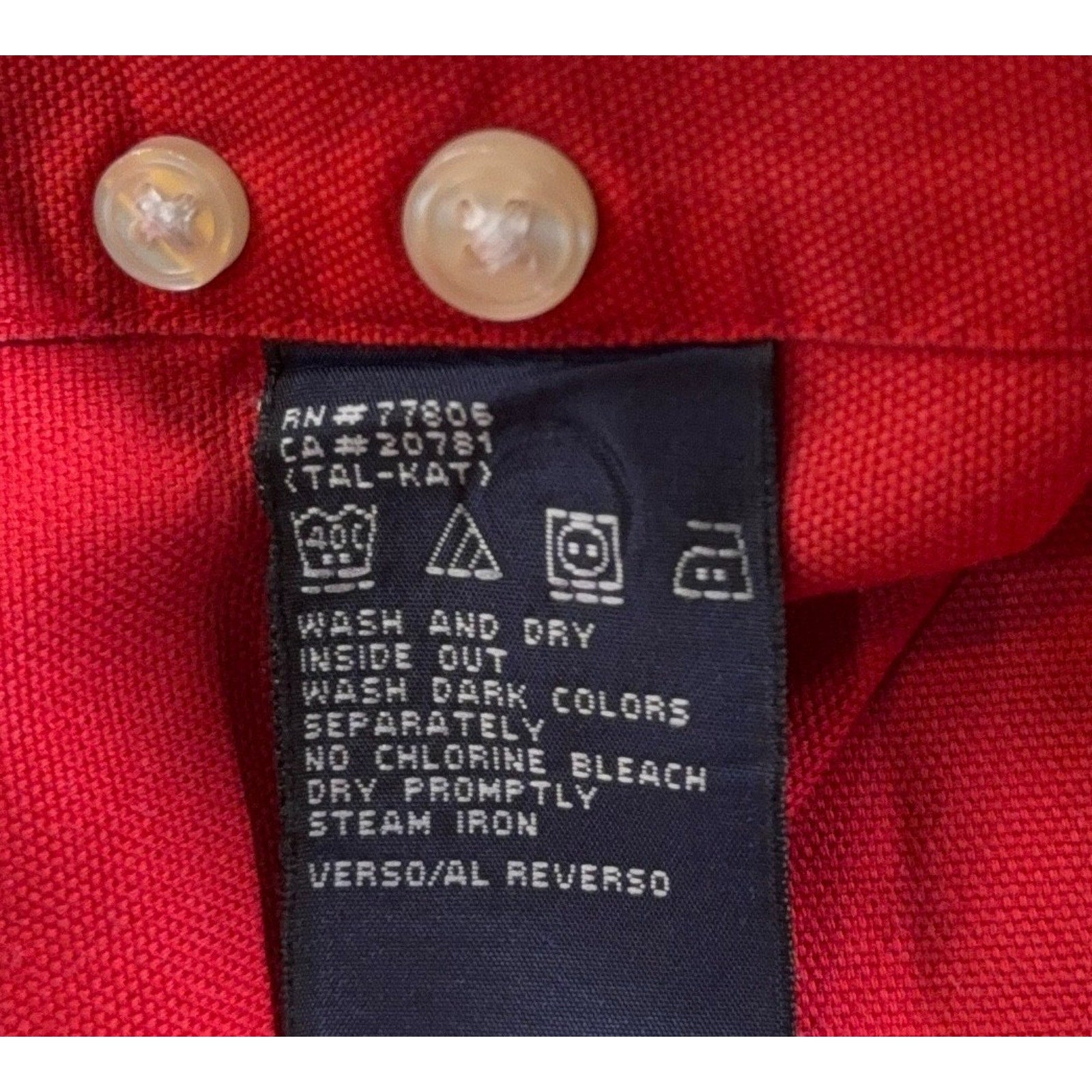 Tommy Hilfiger Shirt Mens Large Red Button Down Crest Logo Y2K 2001 Cotton