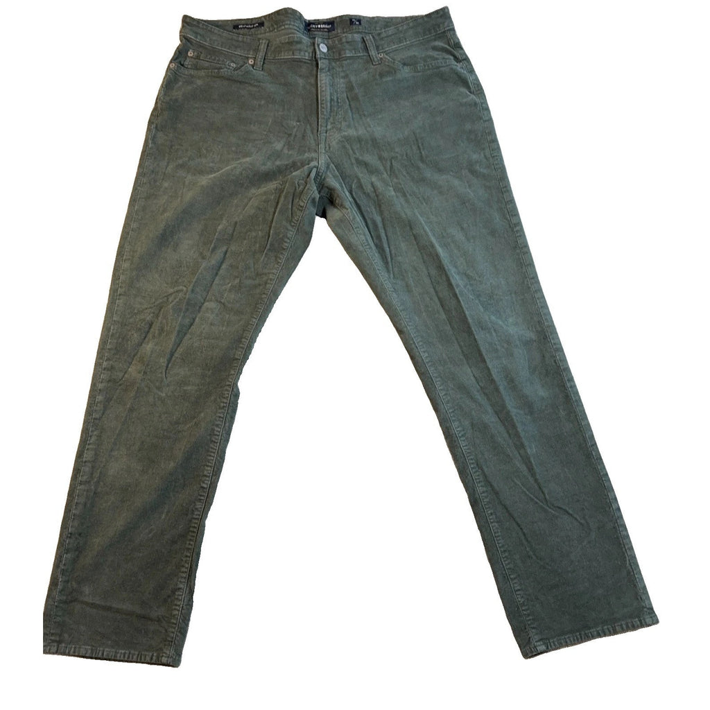 Lucky Brand 410 Athletic Slim Green Corduroy Pants Mens 40x32 5 Pocket