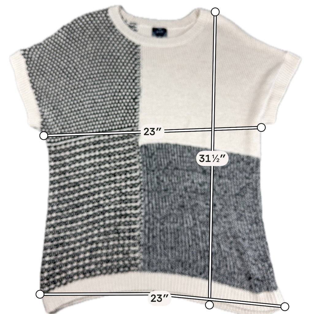 Perch by Blu Pepper Womens 1X Patchwork Knit Sweater Vest Colorblock Oversized