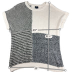 Perch by Blu Pepper Womens 1X Patchwork Knit Sweater Vest Colorblock Oversized