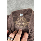 IZOD Womens XL Brown Cotton Military Utility Safari Jacket Gold Buttons