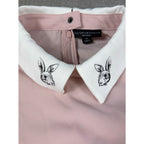 Victoria Beckham for Target Bunny Collar Pink Shift Dress Women M Rabbit