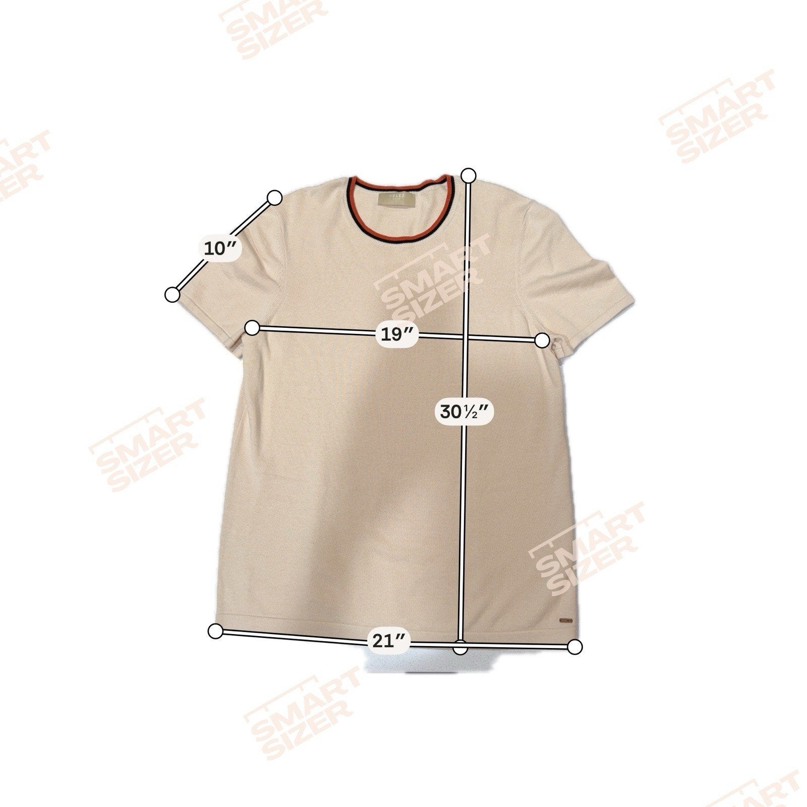 Velez Artisan Knit Top Womens L Beige 100% Cotton Short Sleeve Minimalist Luxury