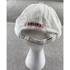 Arsenal FC Corduroy Hat Cap Cream Red Cannon Logo Est 1886 Adjustable Soccer